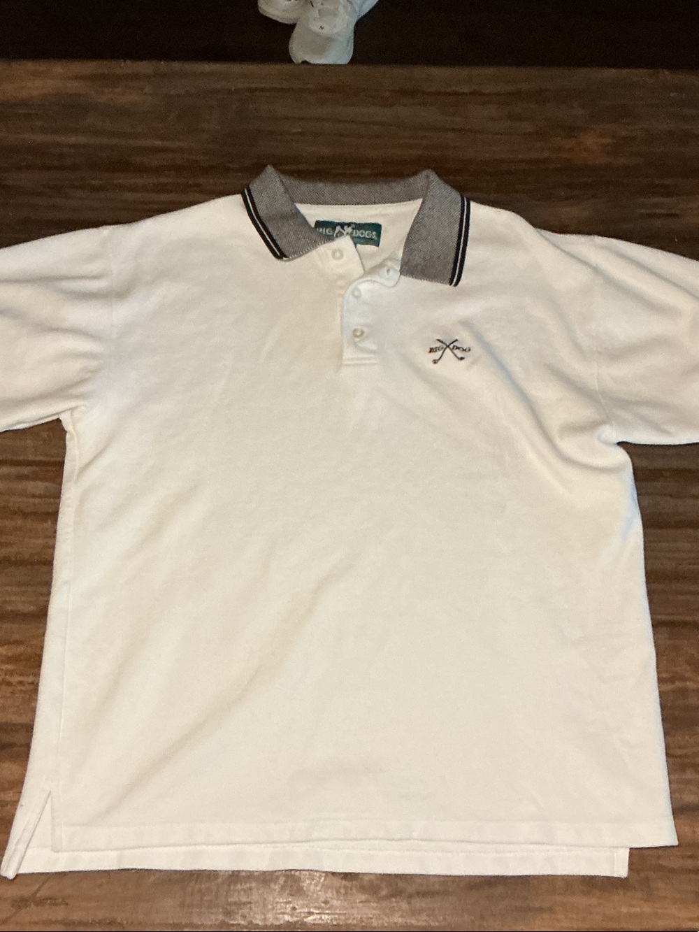 Vintage Big Dogs White Polo Shirt Size L